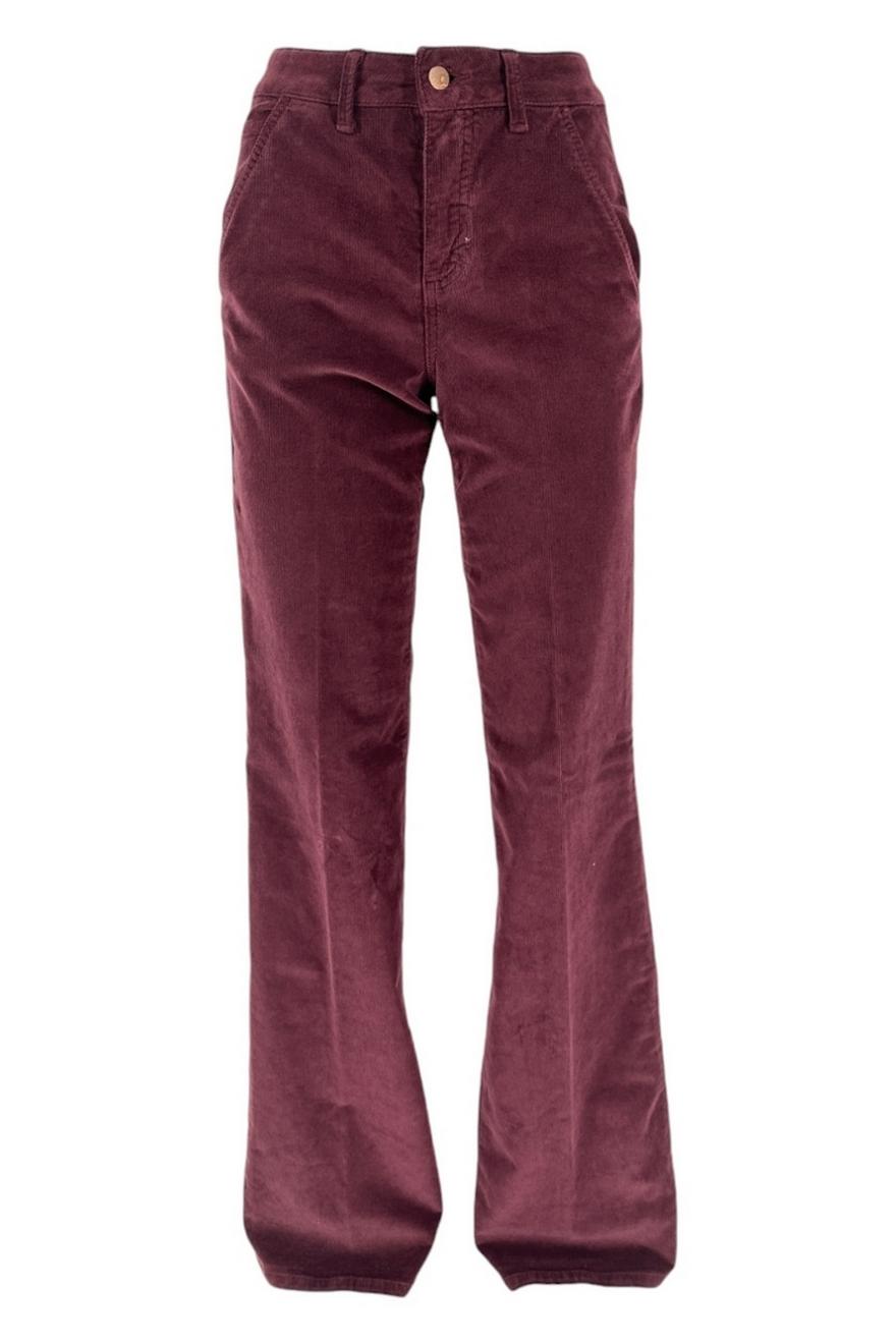 pantalone donna in velluto bordeaux 