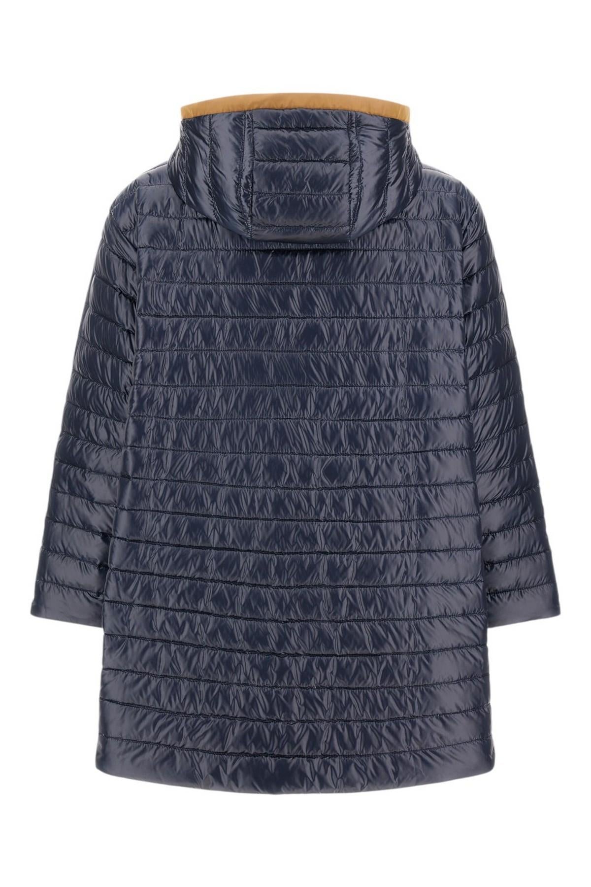 parka donna reversibile beige e blu 
