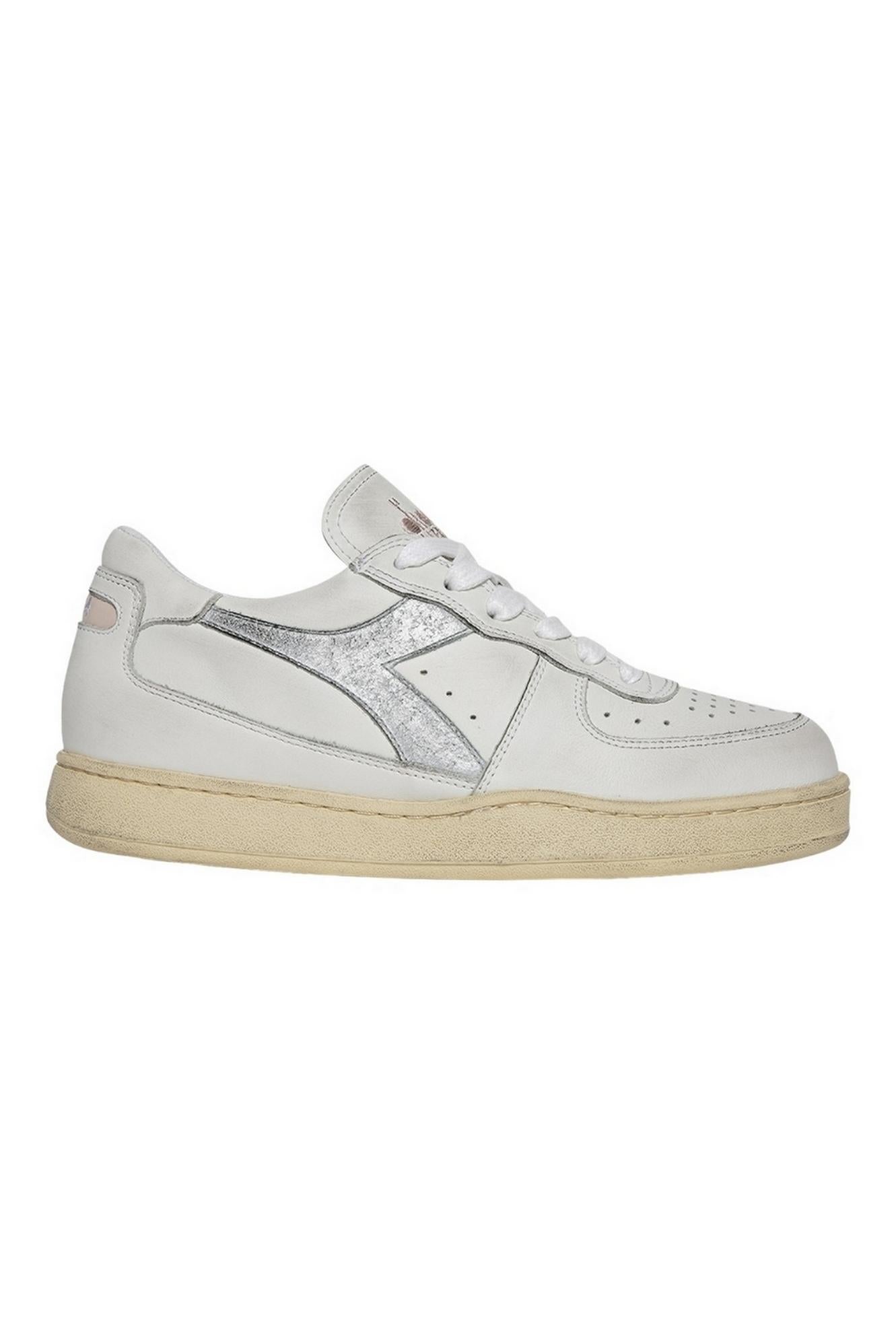Sneakers donna mi basket bianco e argento 