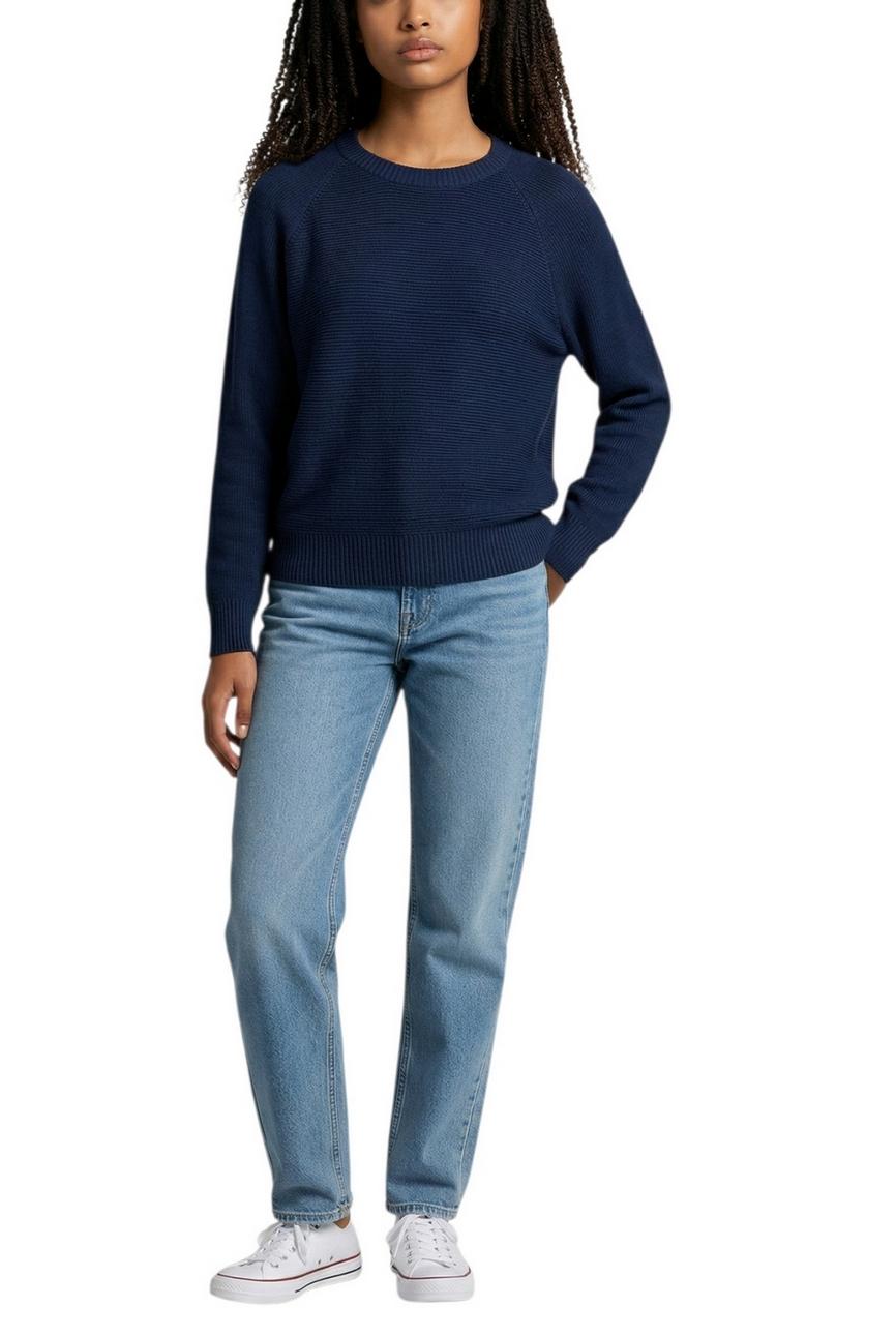 maglia donna girocollo blu 