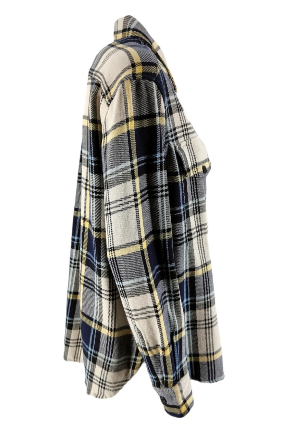 Camicia Blu/giallo/avorio 