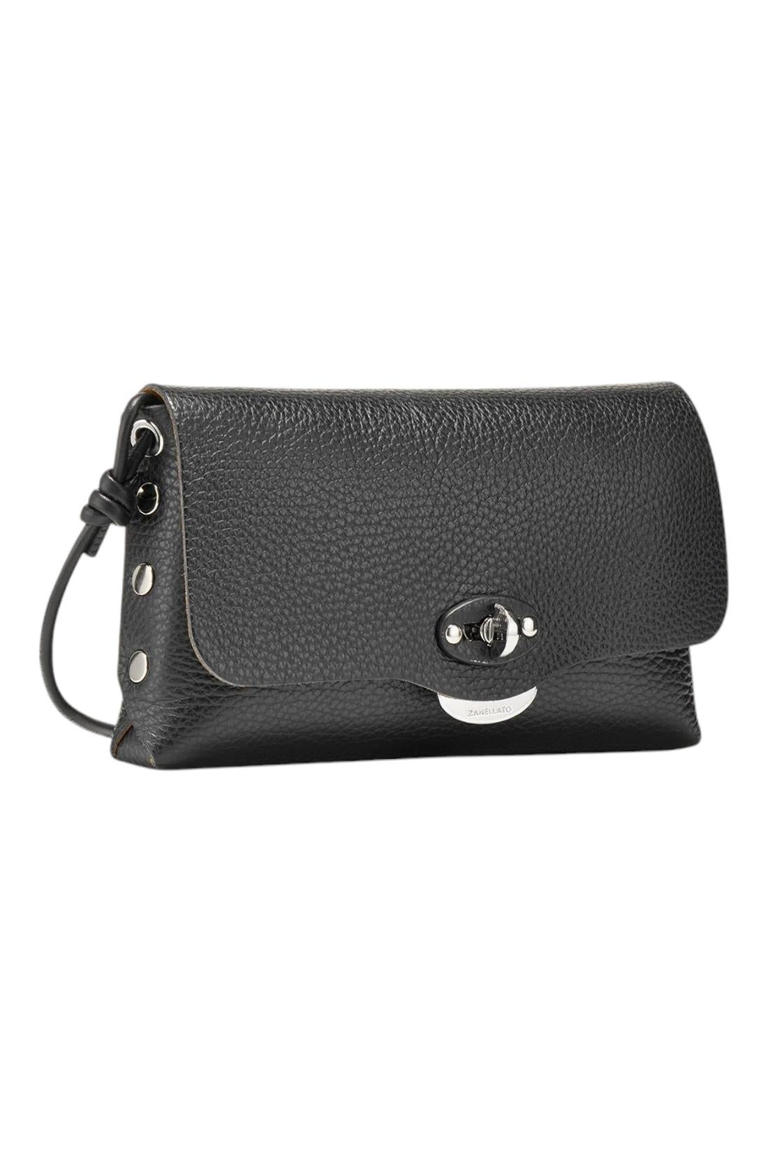 tracollina donna lettera in pelle daily nero 