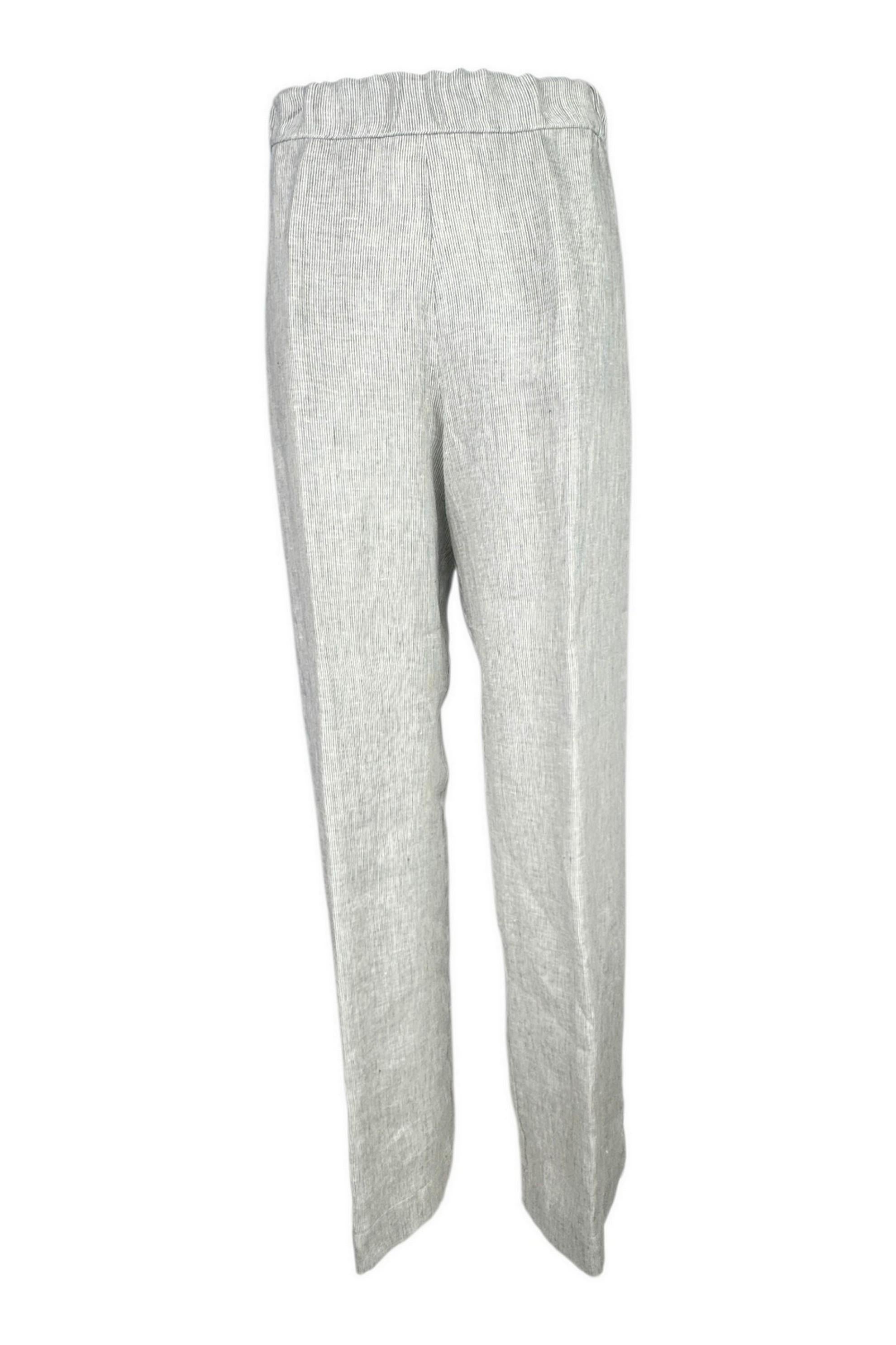 pantalone donna a righe bianco e verde 