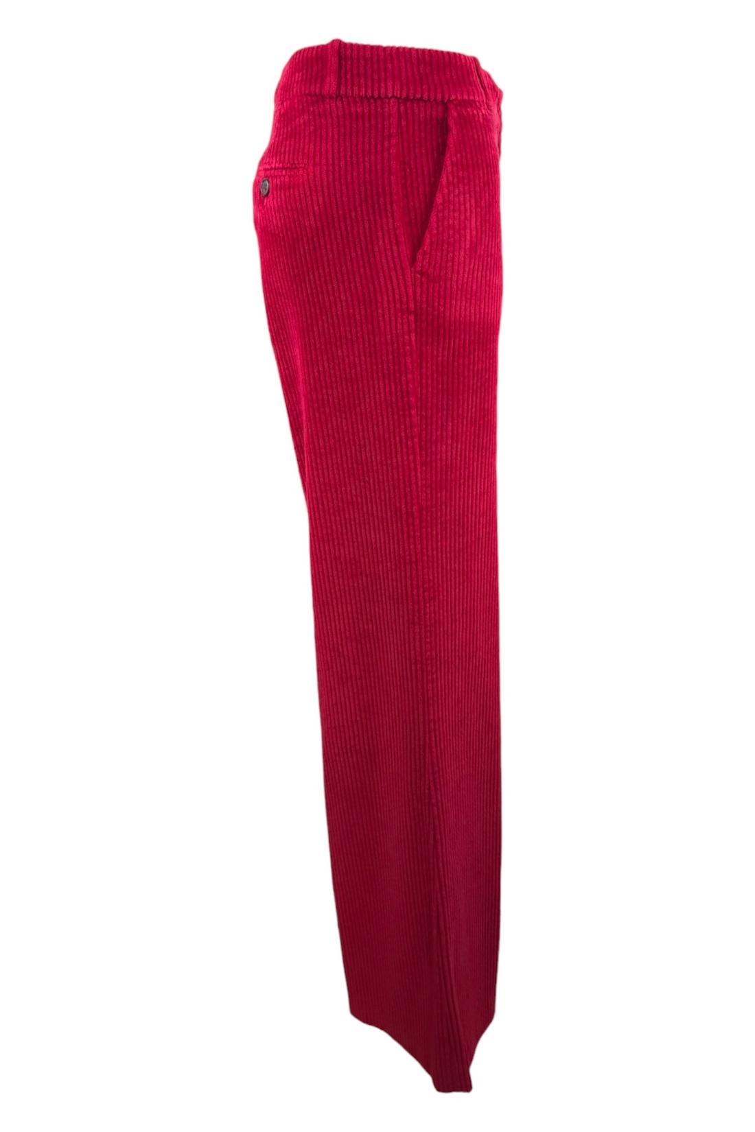 pantalone donna in velluto a coste rosso 