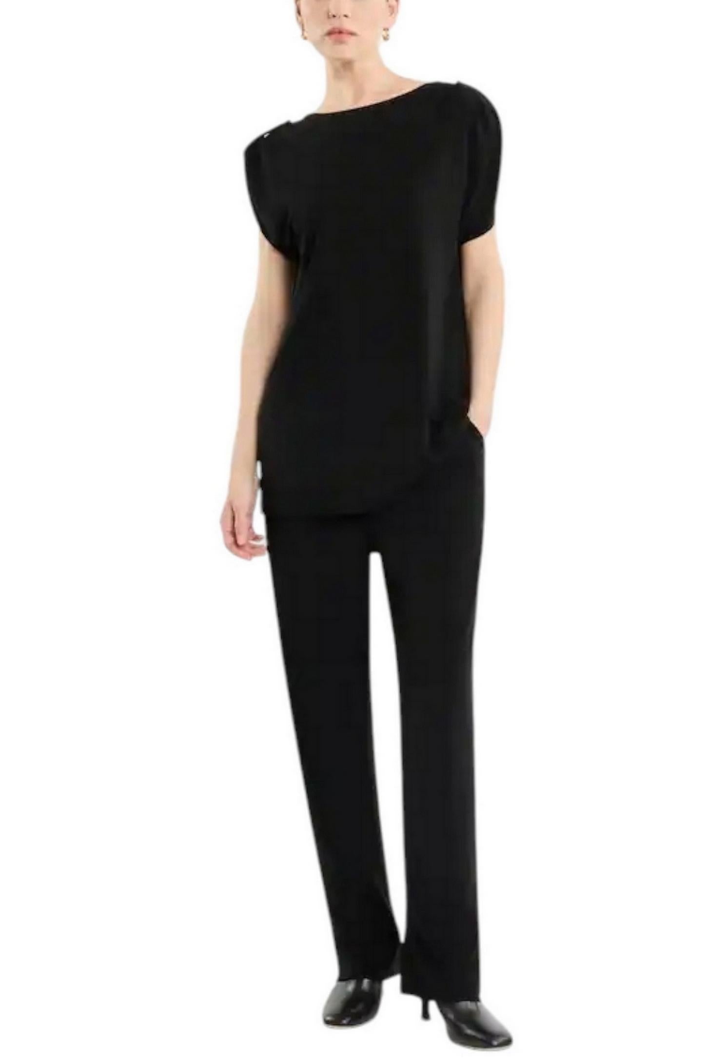 Blusa donna in Jersey nero 
