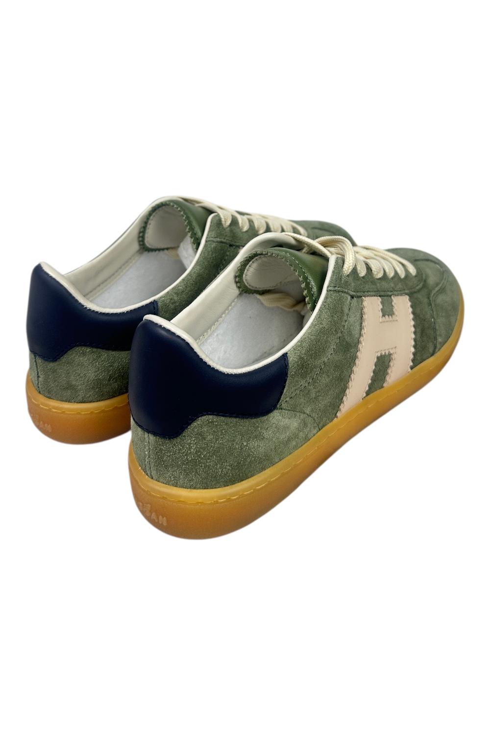 sneakers donna cool camoscio militare e rosa 