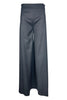 pantalón ancho de mujer en franela técnica negro D.EXTERIOR