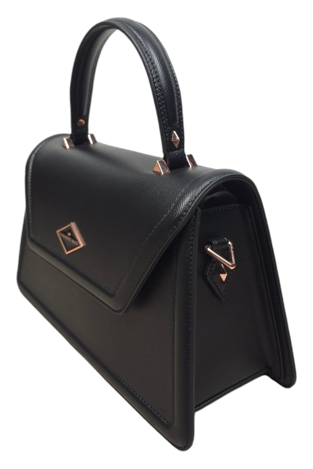 borsa donna elisabeth large in ecopelle saffiano nero 