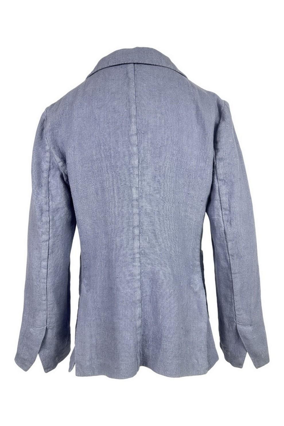 giacca donna corta in lino azzurro 