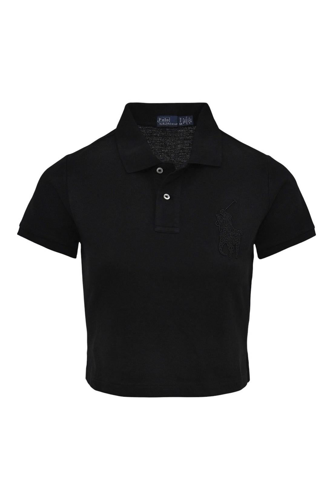 polo donna cropped nero 
