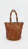 Damen-Eimertasche aus geflochtenem Leder in Cuoio von Vetra Studio