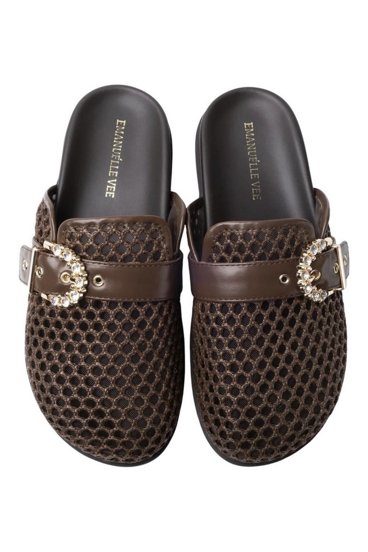 sabot donna traforato marrone 