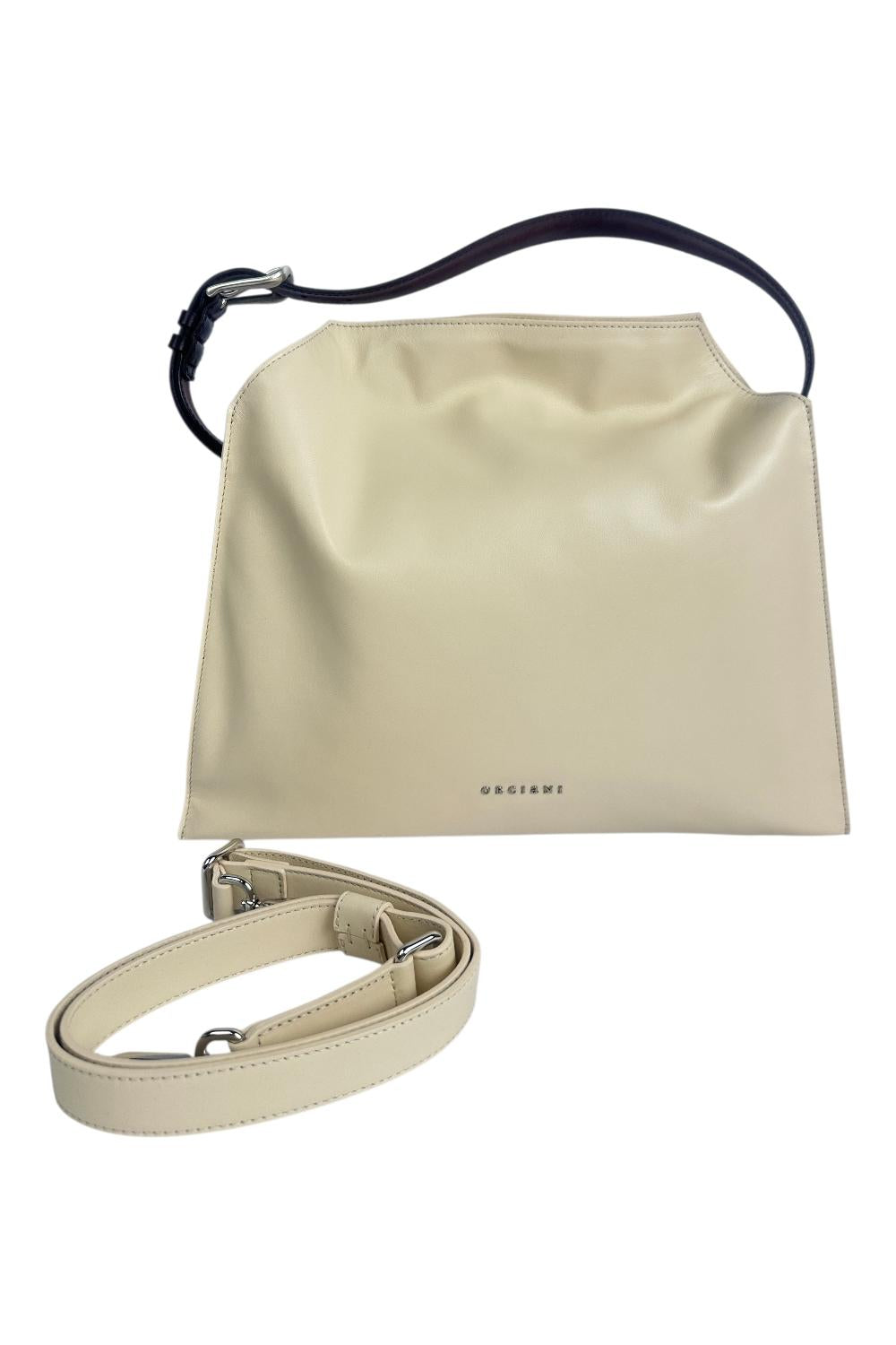 borsa donna trinity media in pelle liscia avorio 