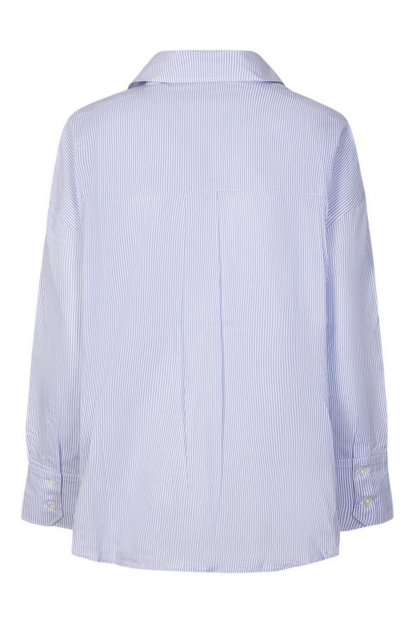 camicia donna over a righe azzurro/ bianco 