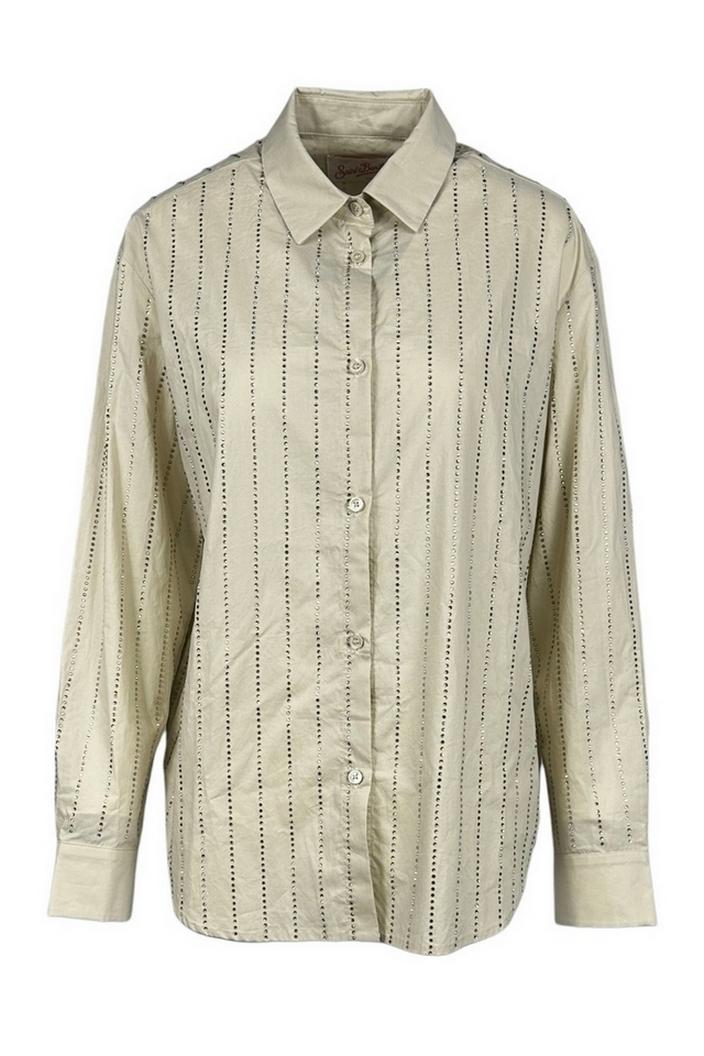 camicia donna strass beige 
