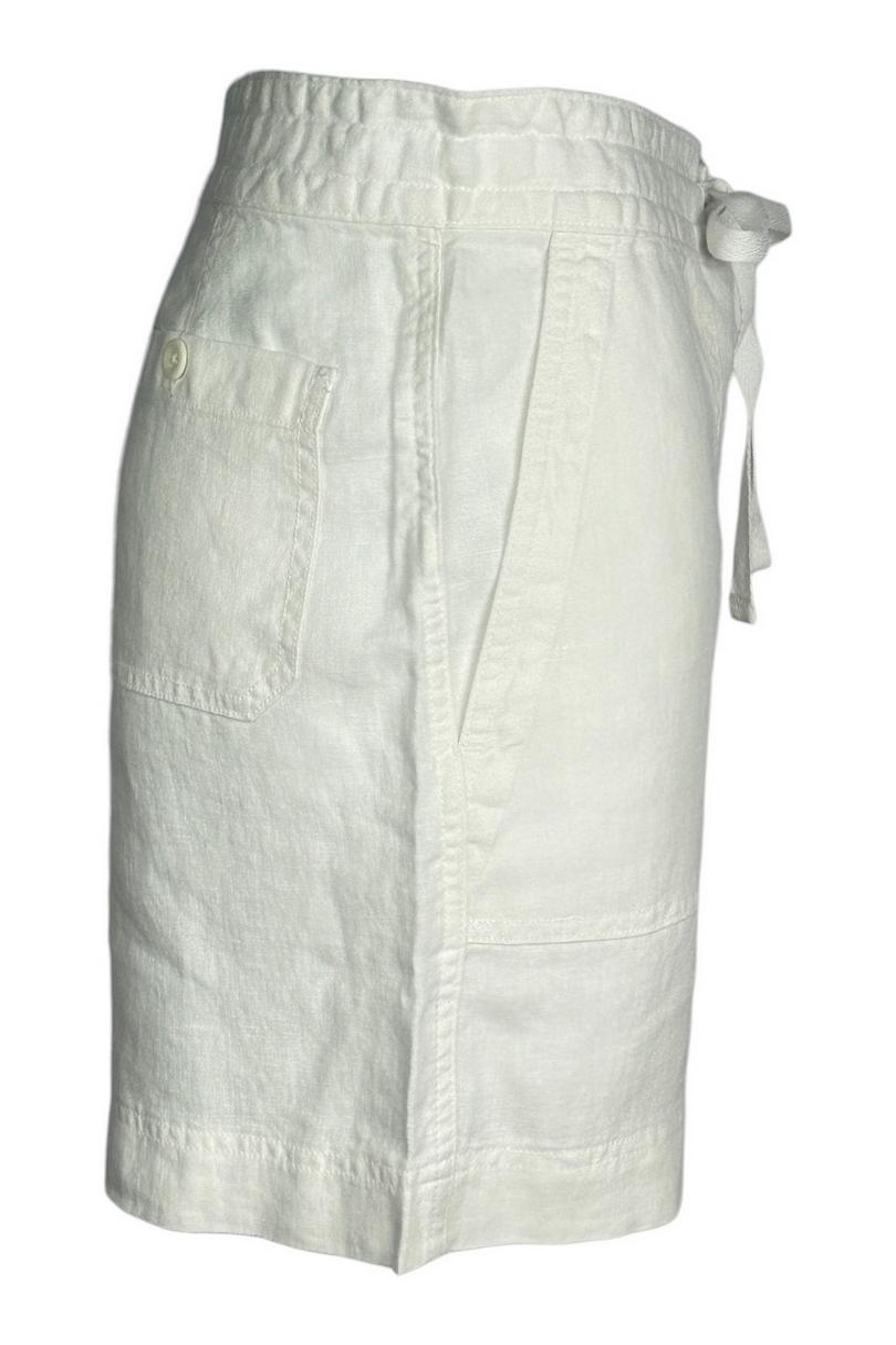bermuda donna in lino bianco 
