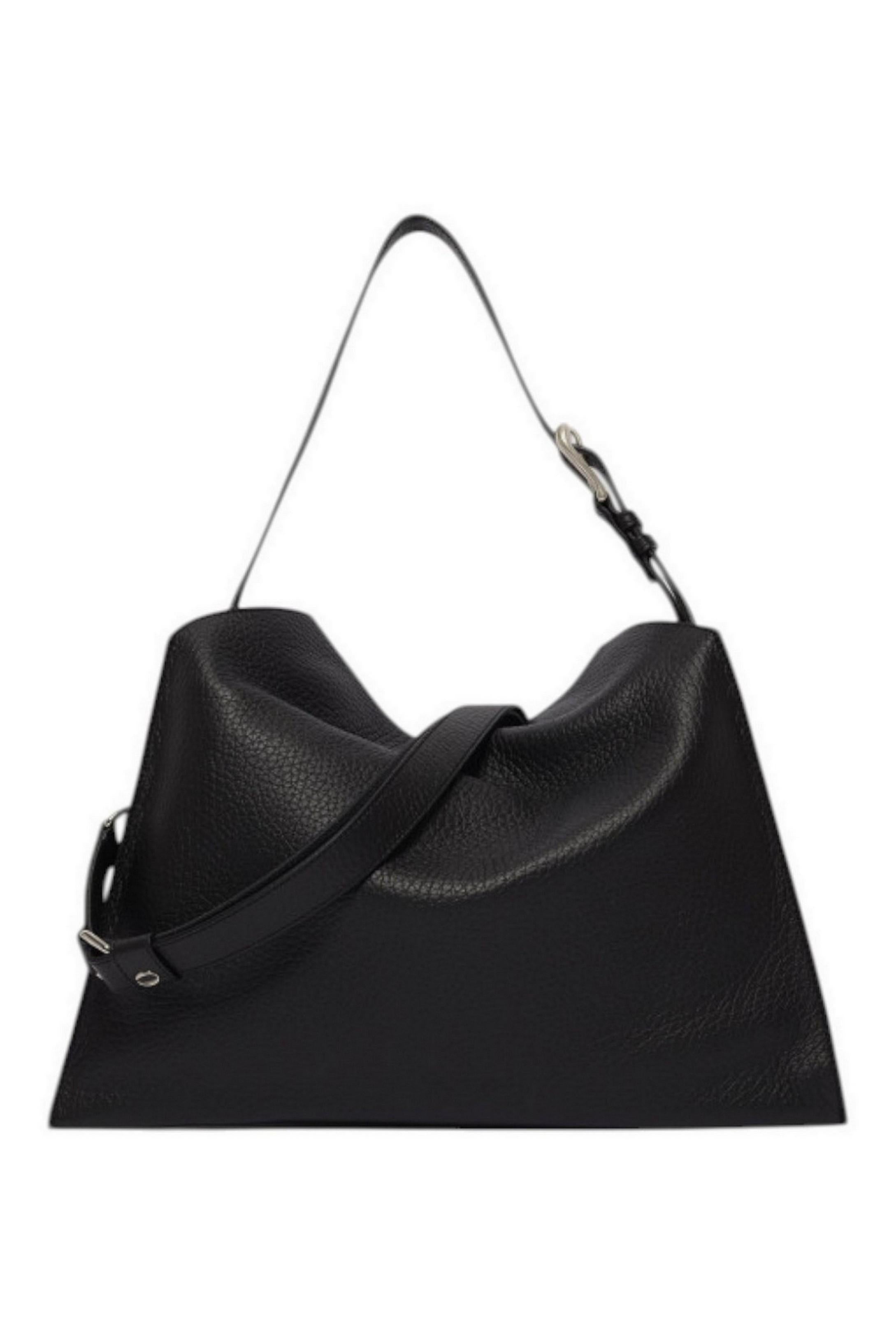 Borsa donna Trinity Soft Midi in pelle martellata nero 