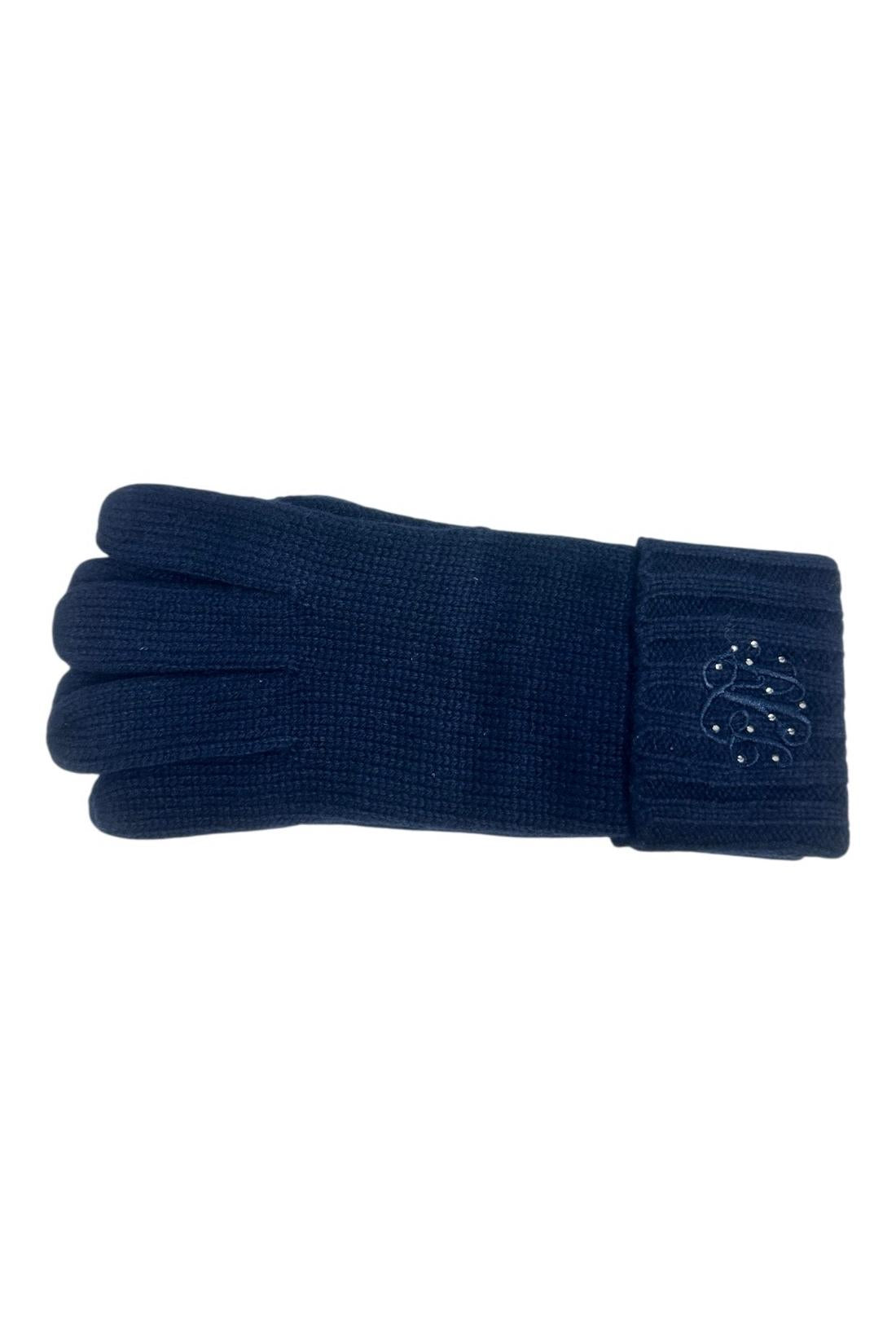 guanti donna in lana blu 