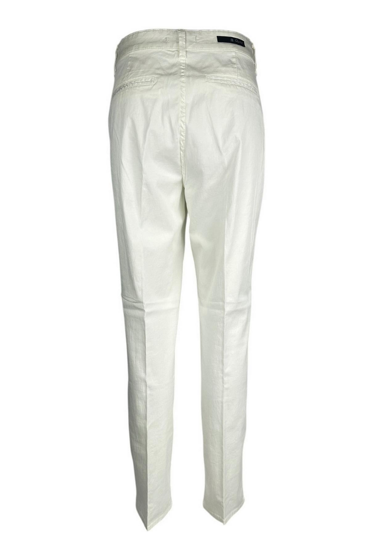 pantalone donna modello chinos latte 