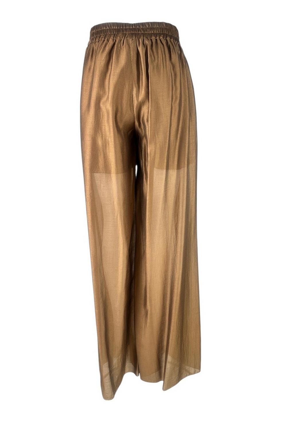 pantalone donna in mussola tabacco 