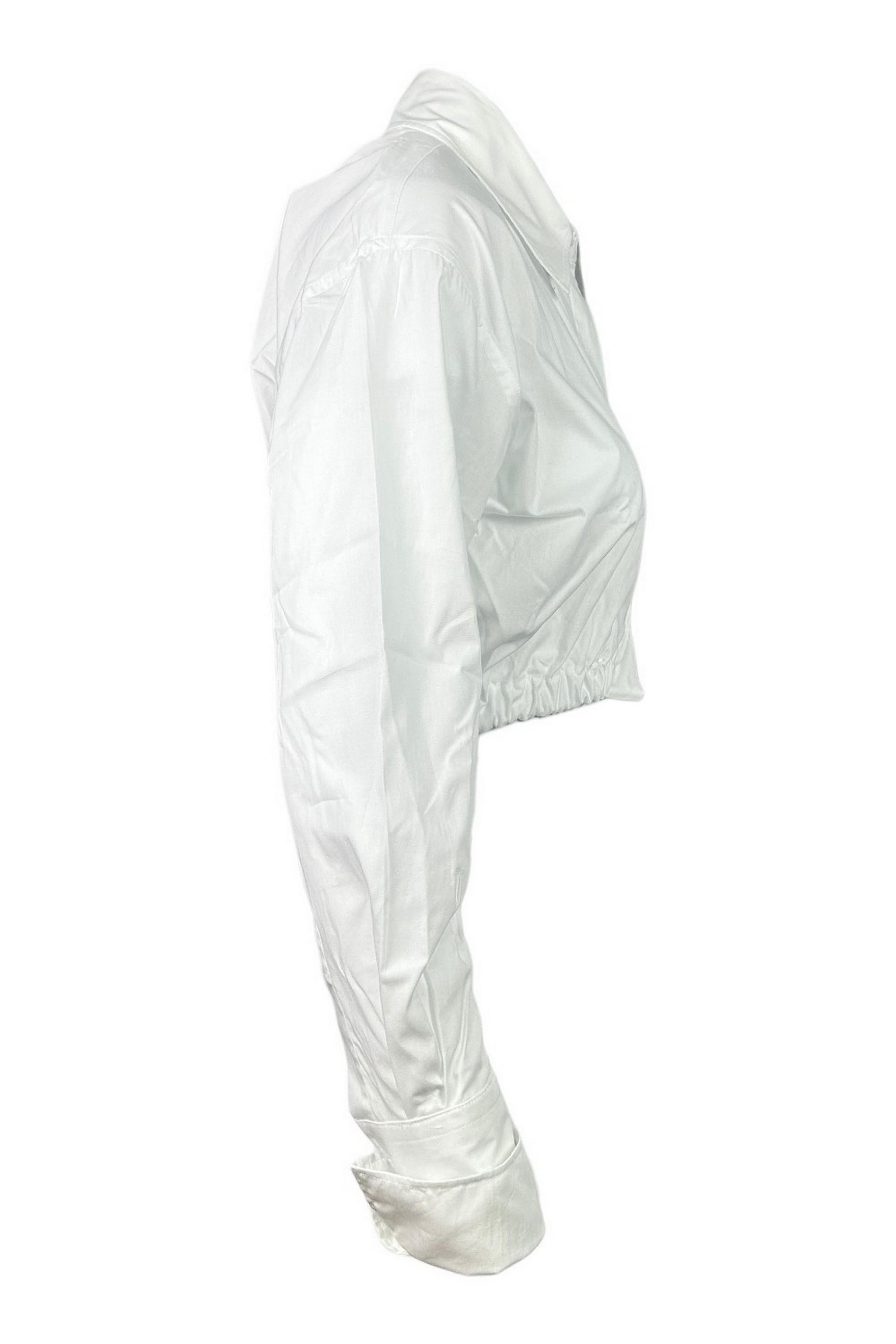 camicia donna cropped bianca 