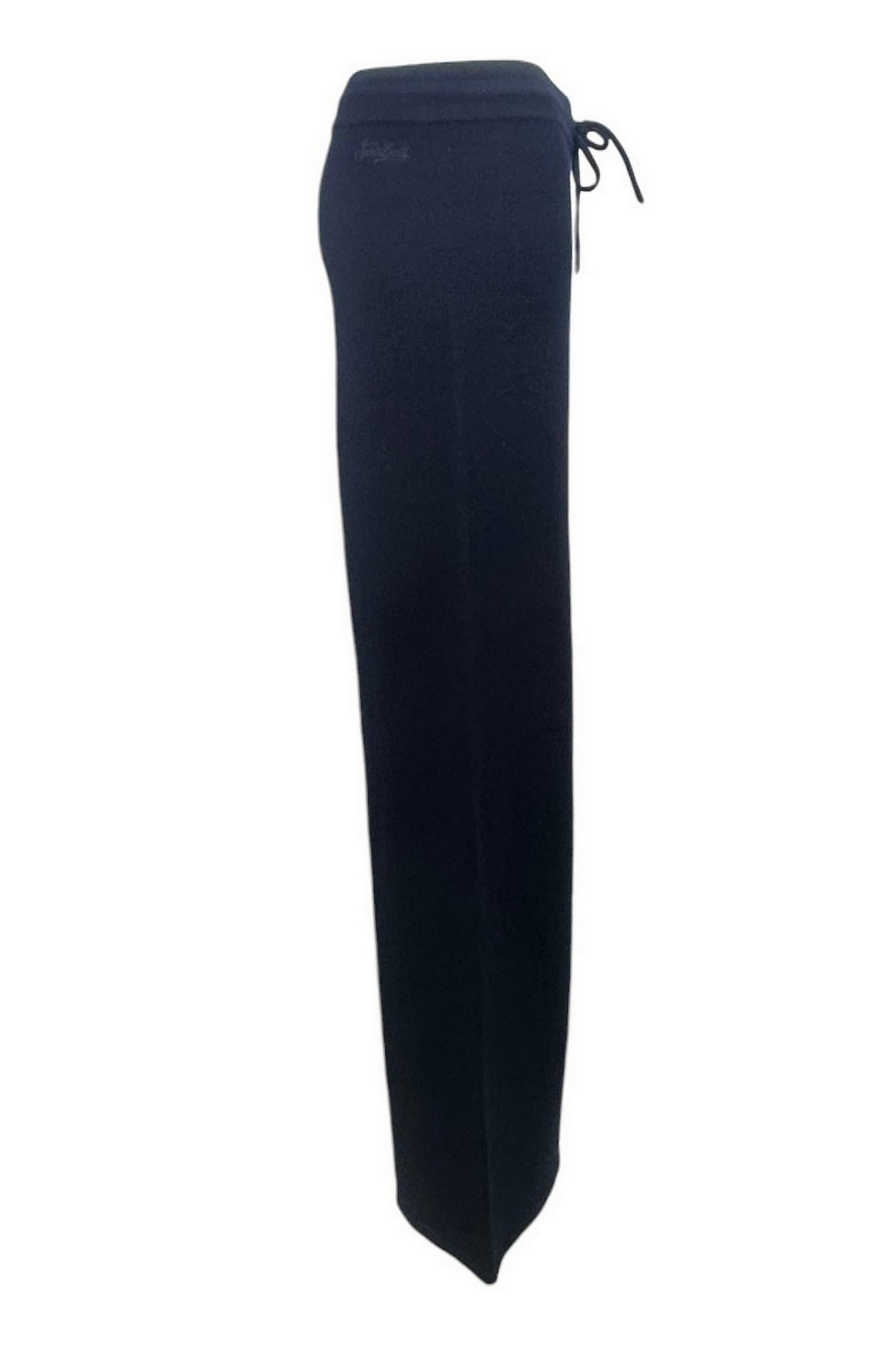 pantalone donna largo in maglia blu 