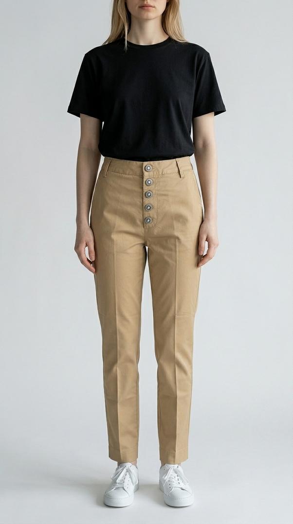 pantalone donna nima in gabardina castagna 