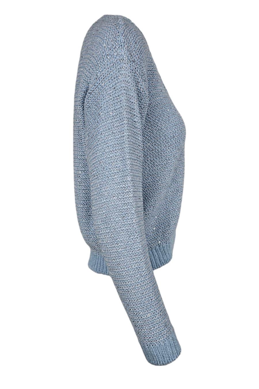 cardigan donna azzurro con paillettes azzurro 