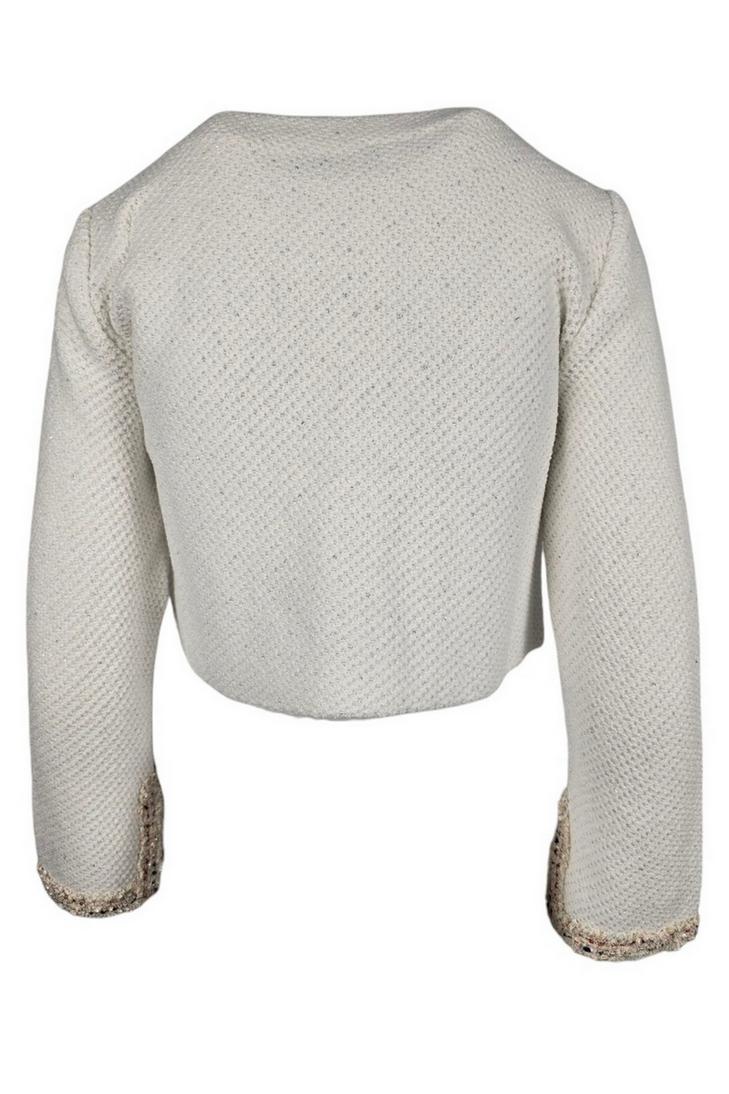 chanel donna con passamaneria bianco 