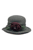 Women's beige felt cloche hat with Grevi flower