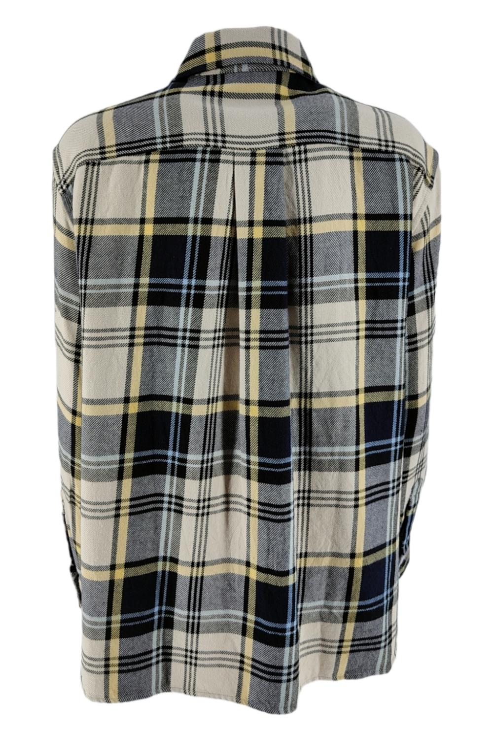 Camicia Blu/giallo/avorio 