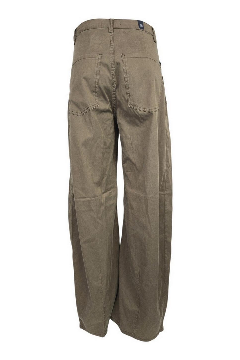 pantalone donna largo con pinces marrone 