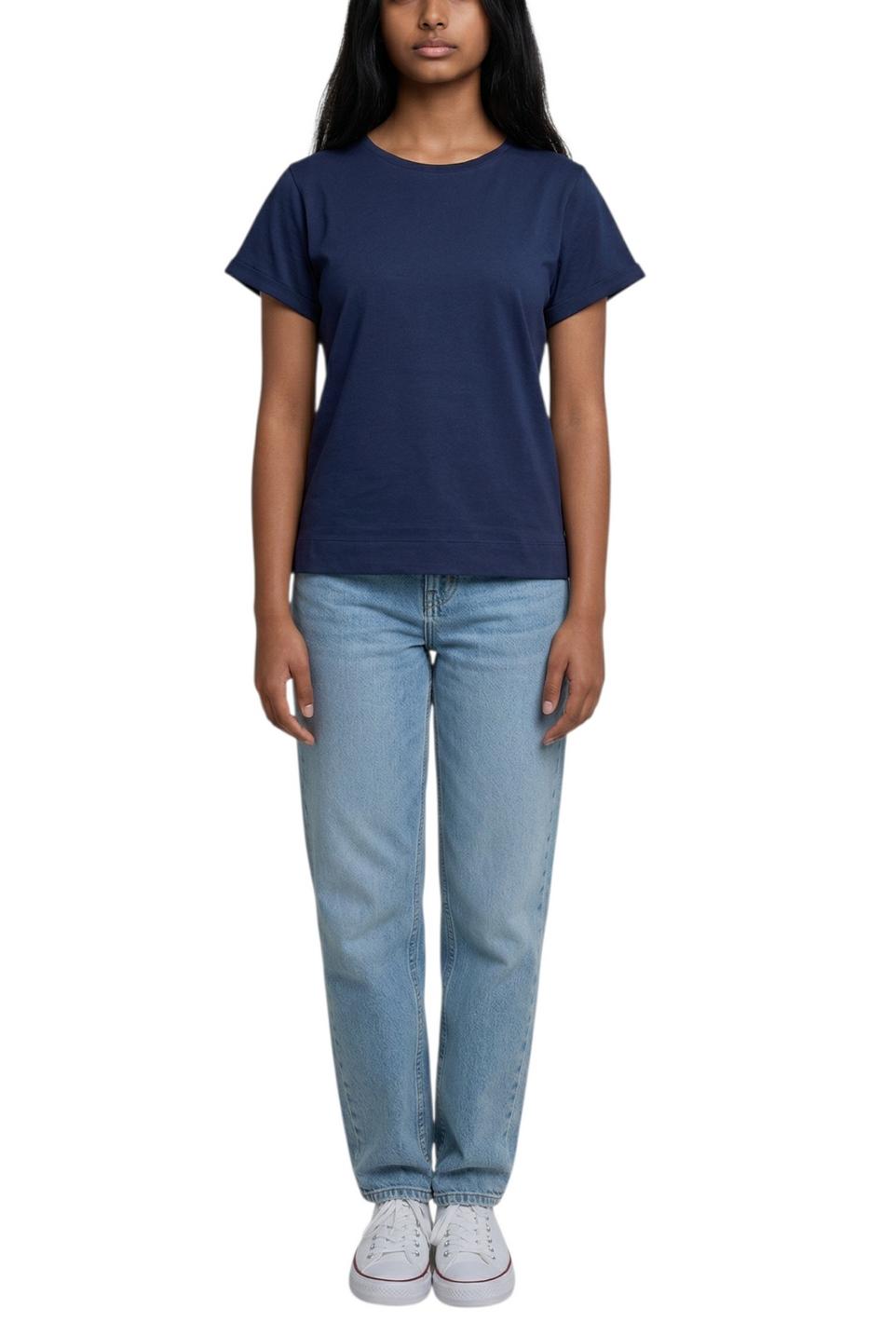 t-shirt donna manica corta blu 