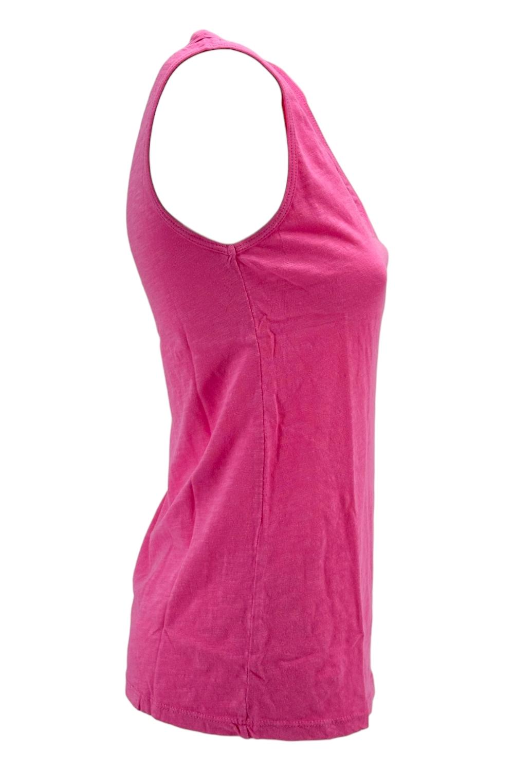canottiera donna in cotone fiammato rosa 