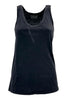 camiseta sin mangas para mujer de algodón flameado negro Velvet