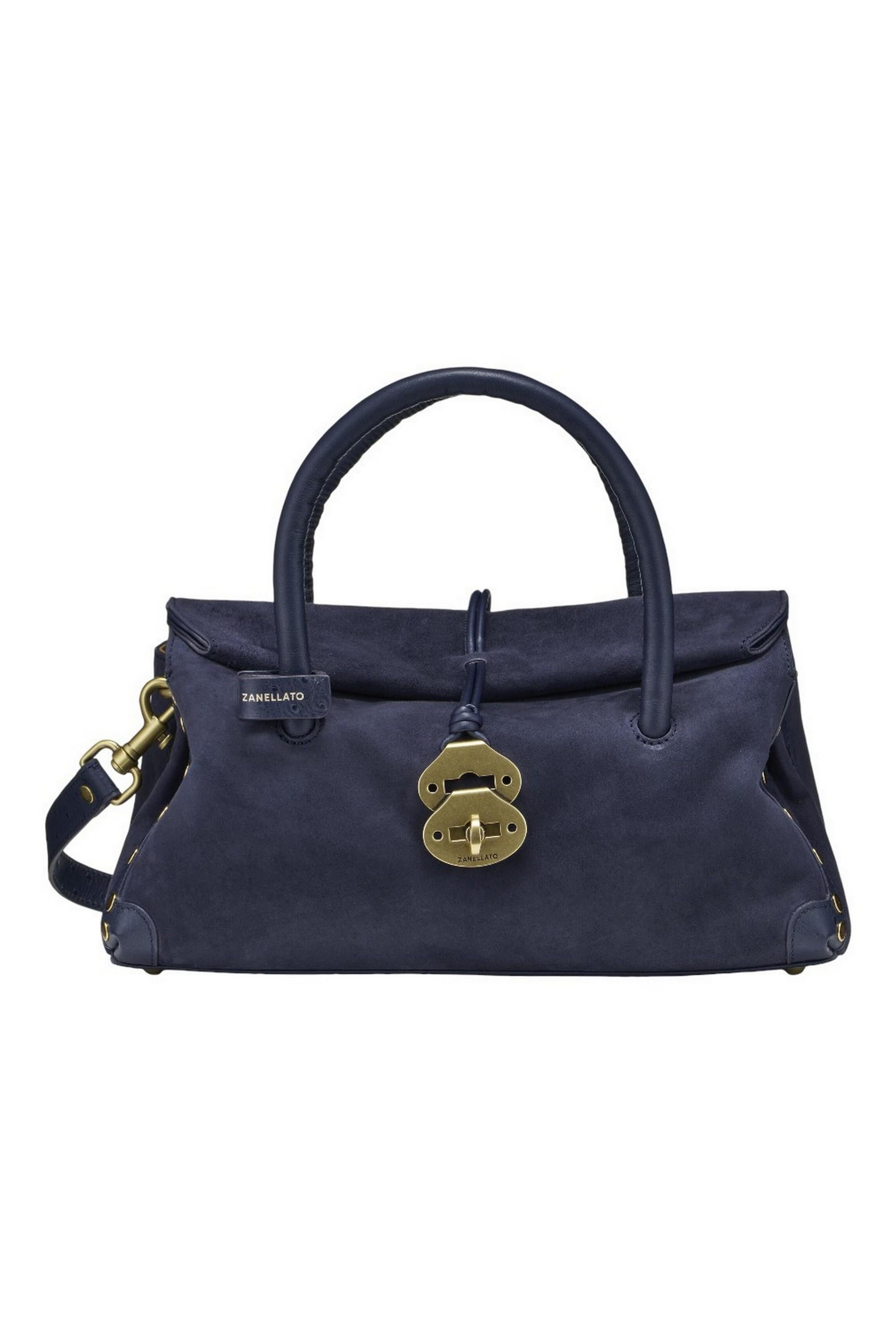 borsa donna dotta small in pelle Zashmere & Cactus blu 