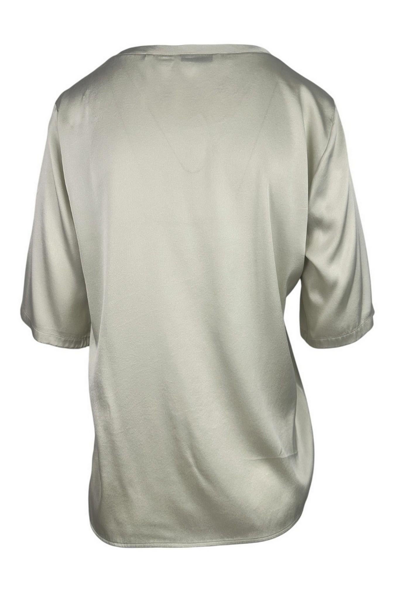 t-shirt donna in raso avorio 
