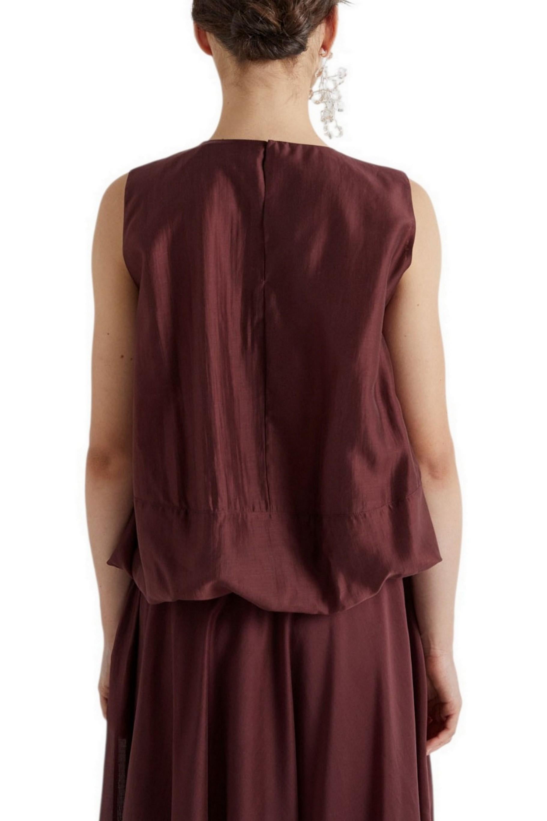 canotta donna in mussola bordeaux 