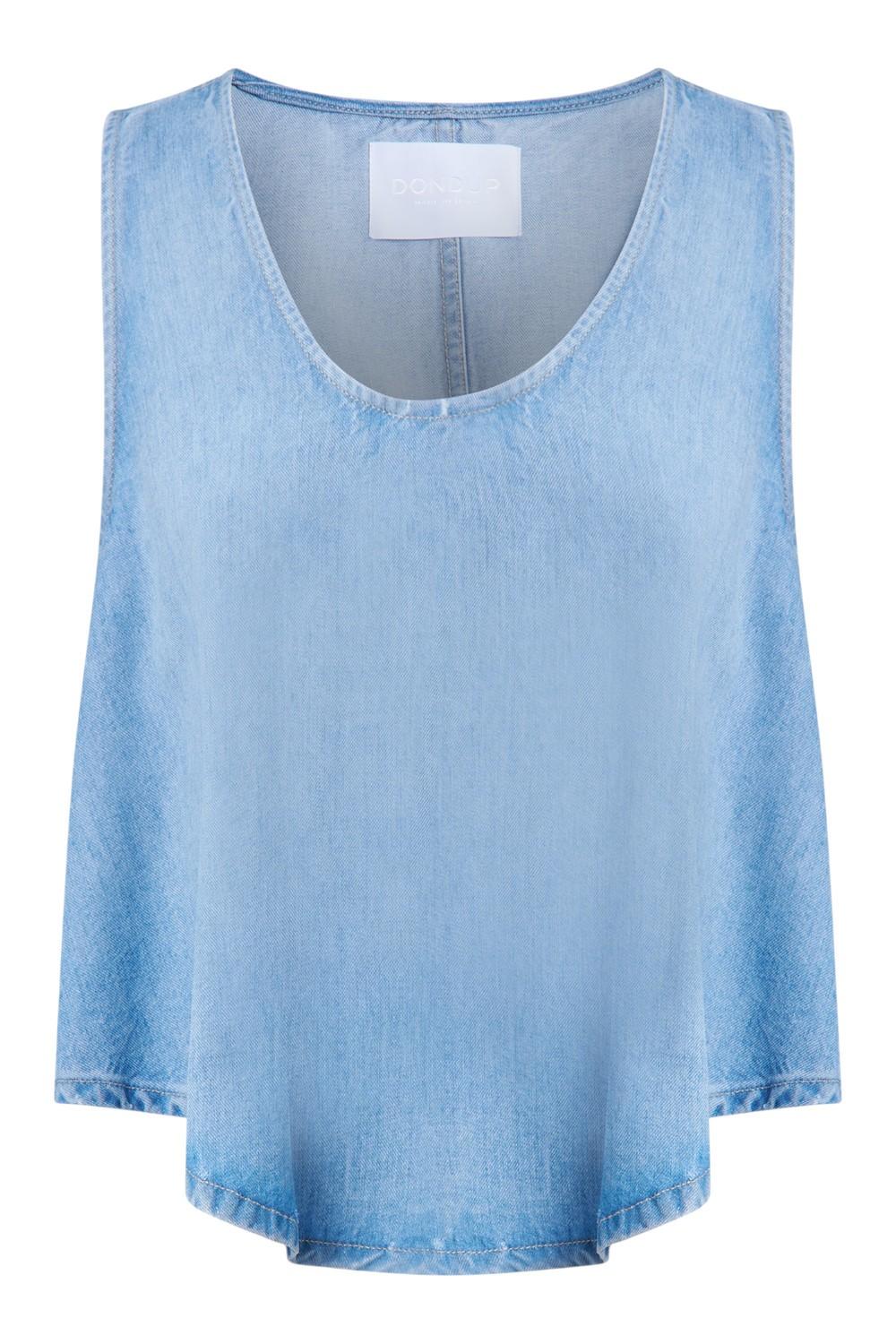 top donna in denim azzurro 