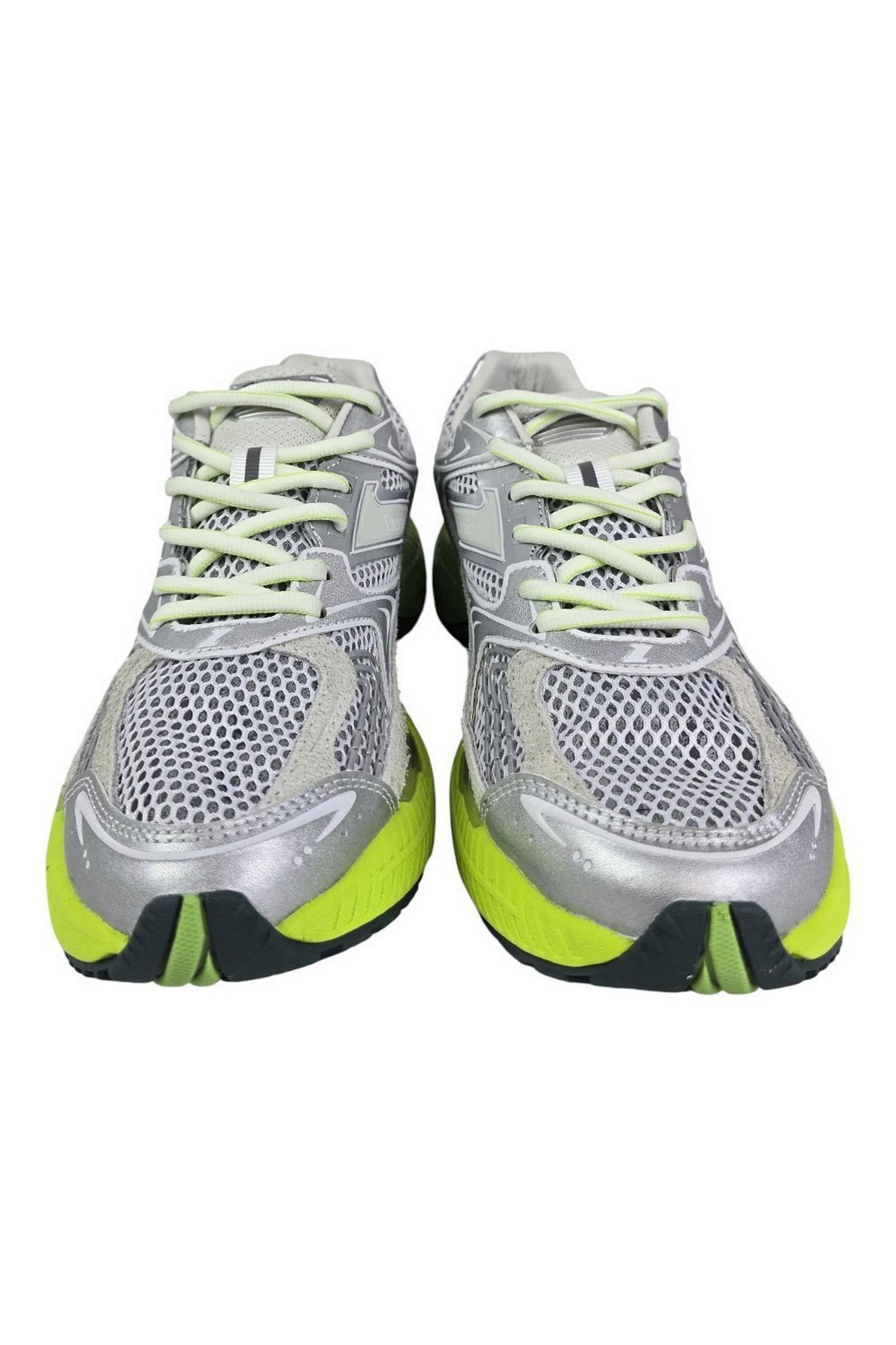 sneakers donna lime e argento 
