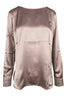camisa para mujer de raso con cuello redondo rosa Camicetta Snob