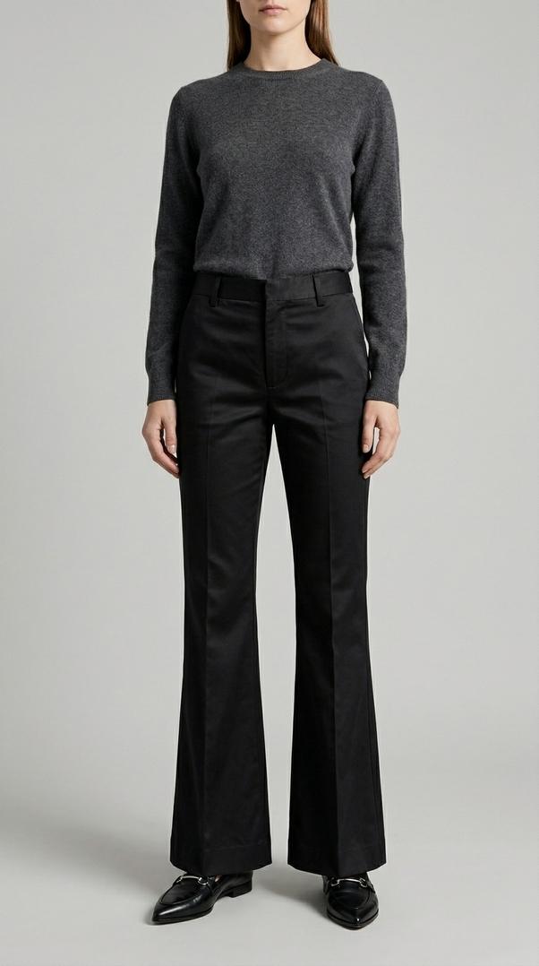 pantalone janice in gabardina nero 