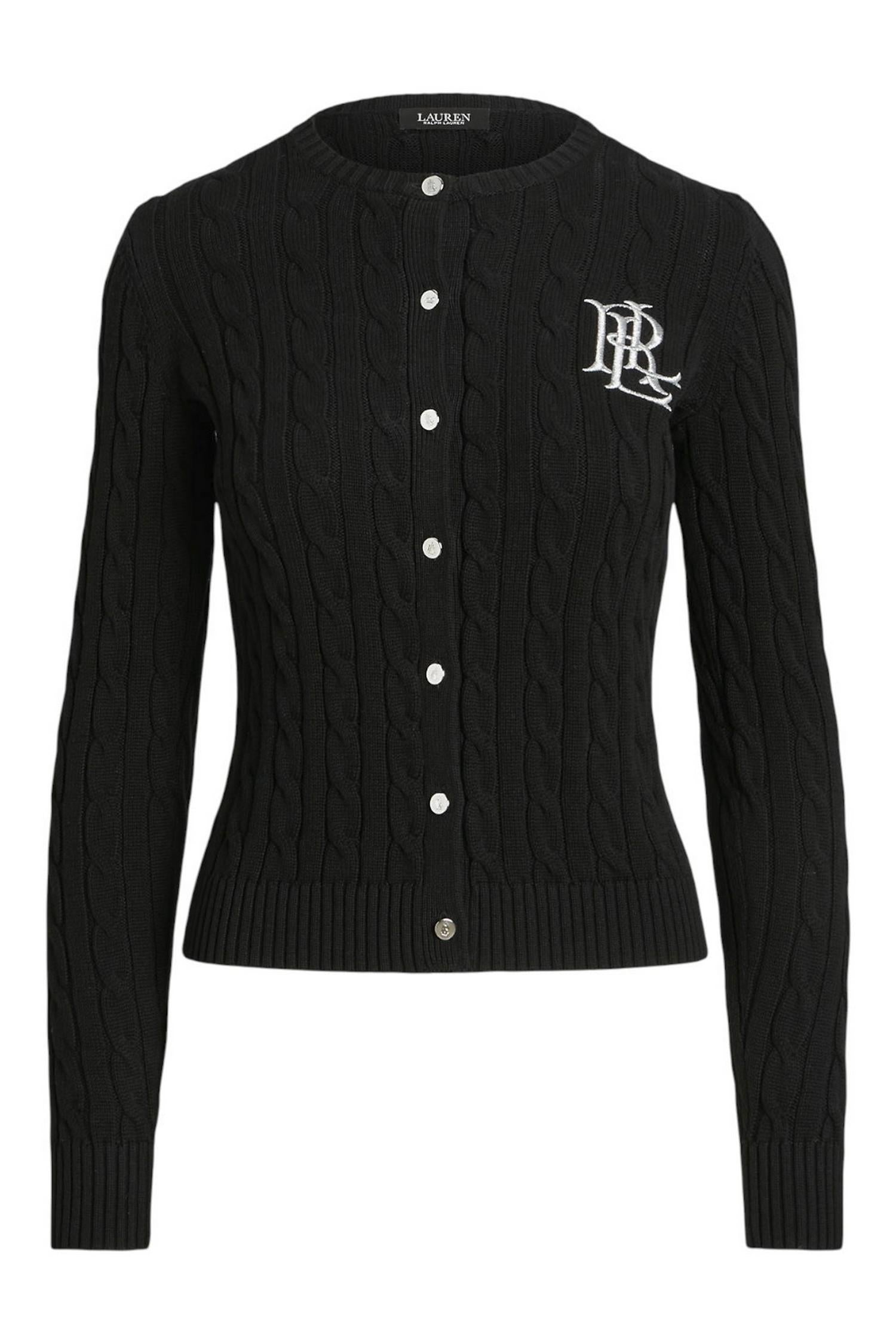 cardigan donna a trecce nero 