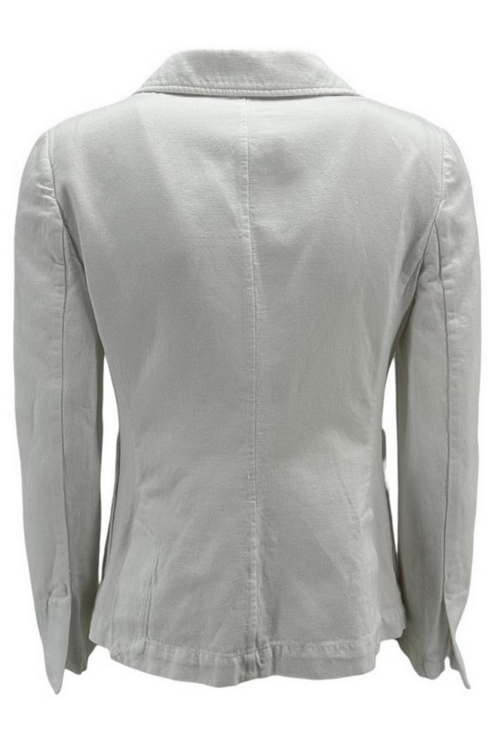 Giacca donna in canvas bianco monopetto 