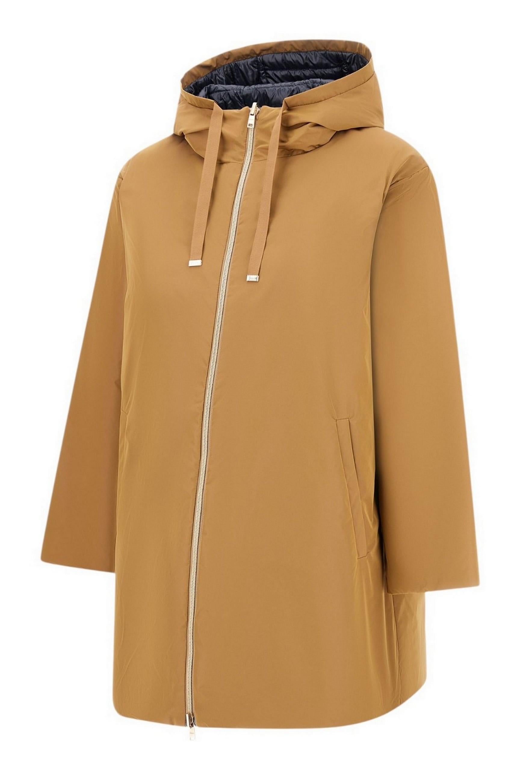 parka donna reversibile beige e blu 