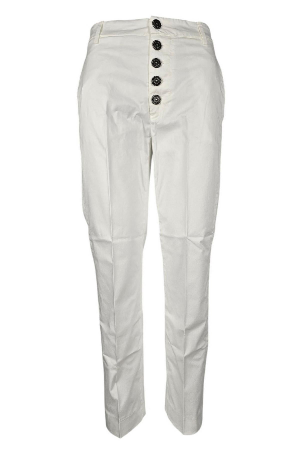 pantalone donna nima in gabardina bianco 