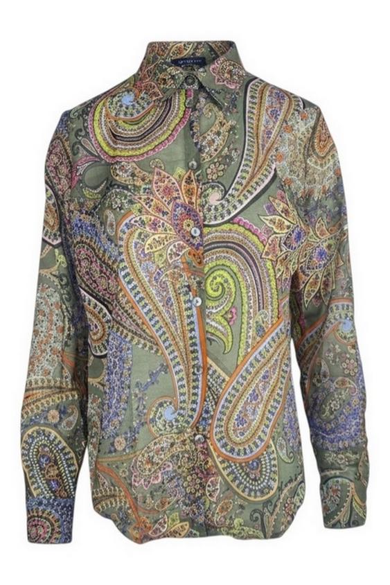 camicia donna fantasia cachemire militare 