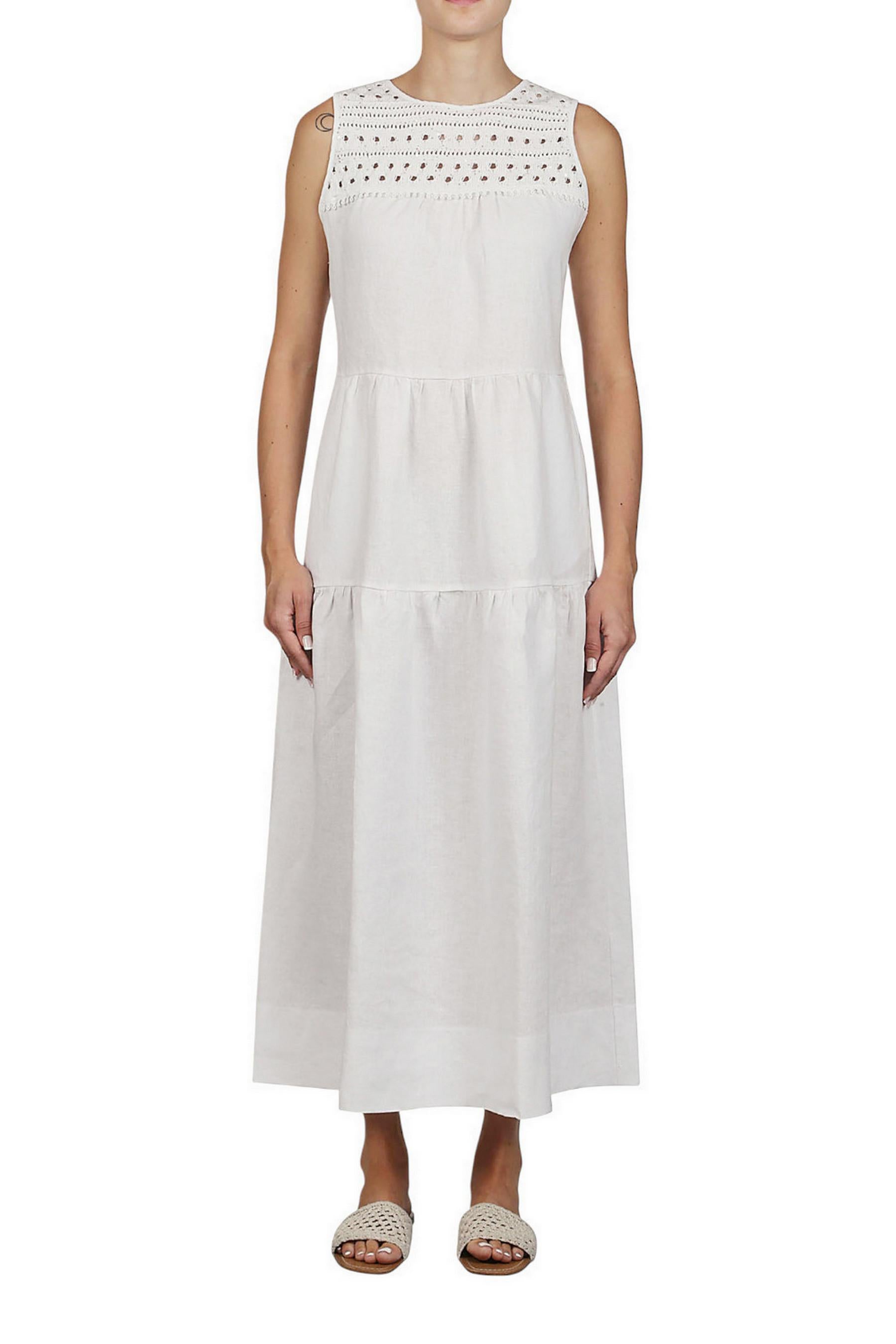 abito donna in lino bianco 