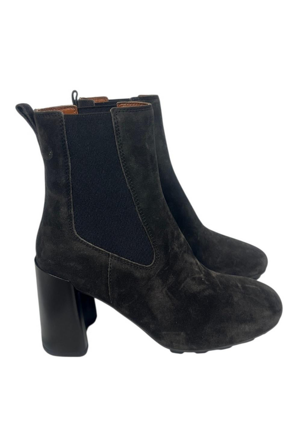 stivale donna con tacco in camoscio marrone 