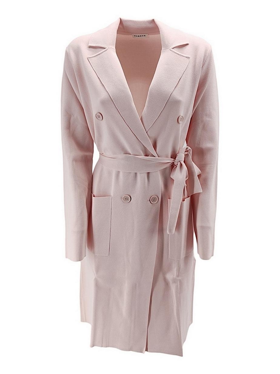 Spolverino donna in punto milano doppiopetto rosa 